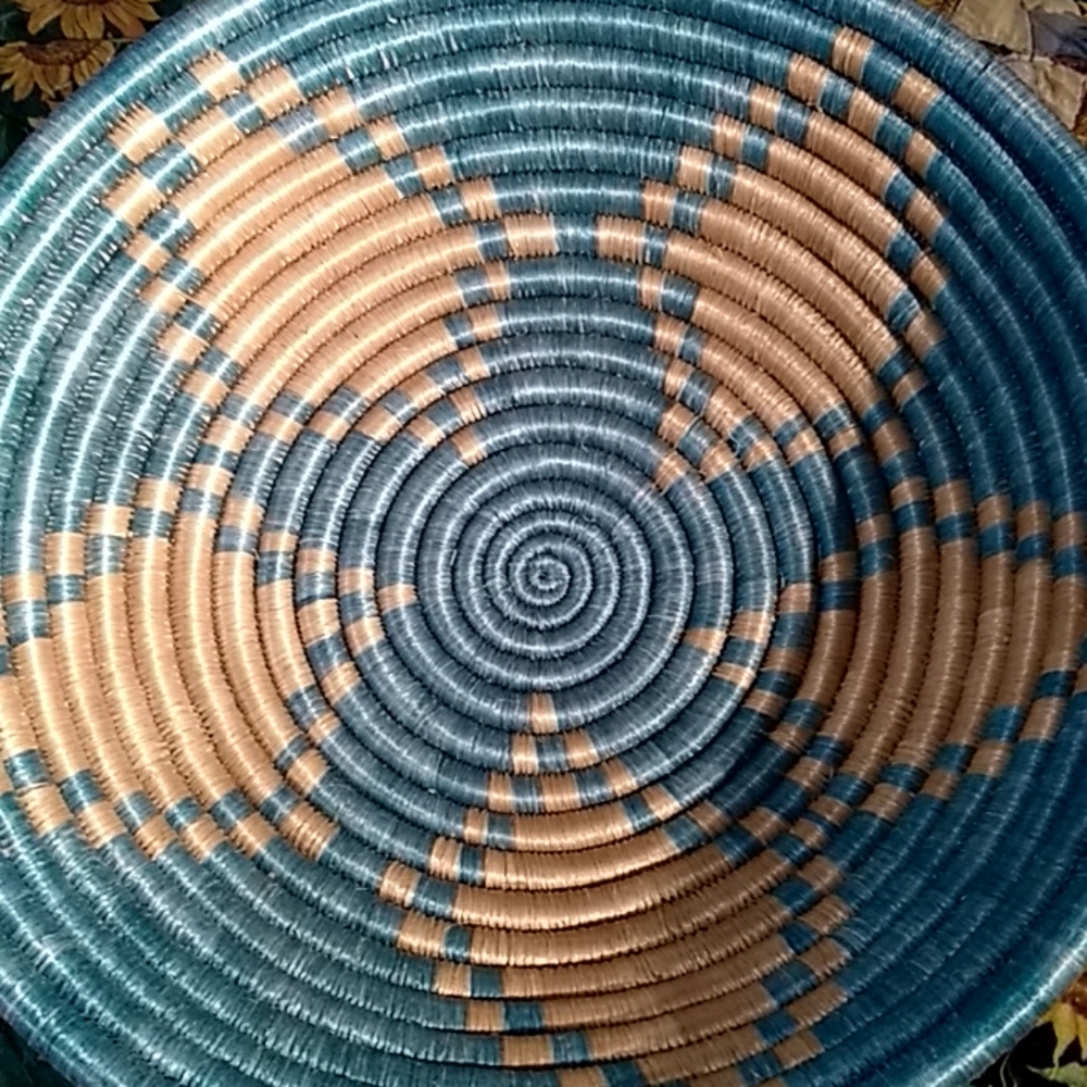 African Burundi Basket Sisal Coil Weave 11 Inches